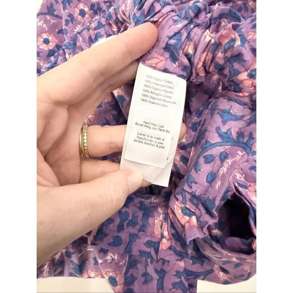 India Collection Emerson Fry Organic Cotton Violet Wildflower Ruffle Pants S - Picture 6 of 6